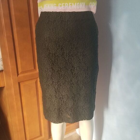 Ann Taylor green lace skirt - Picture 1 of 9